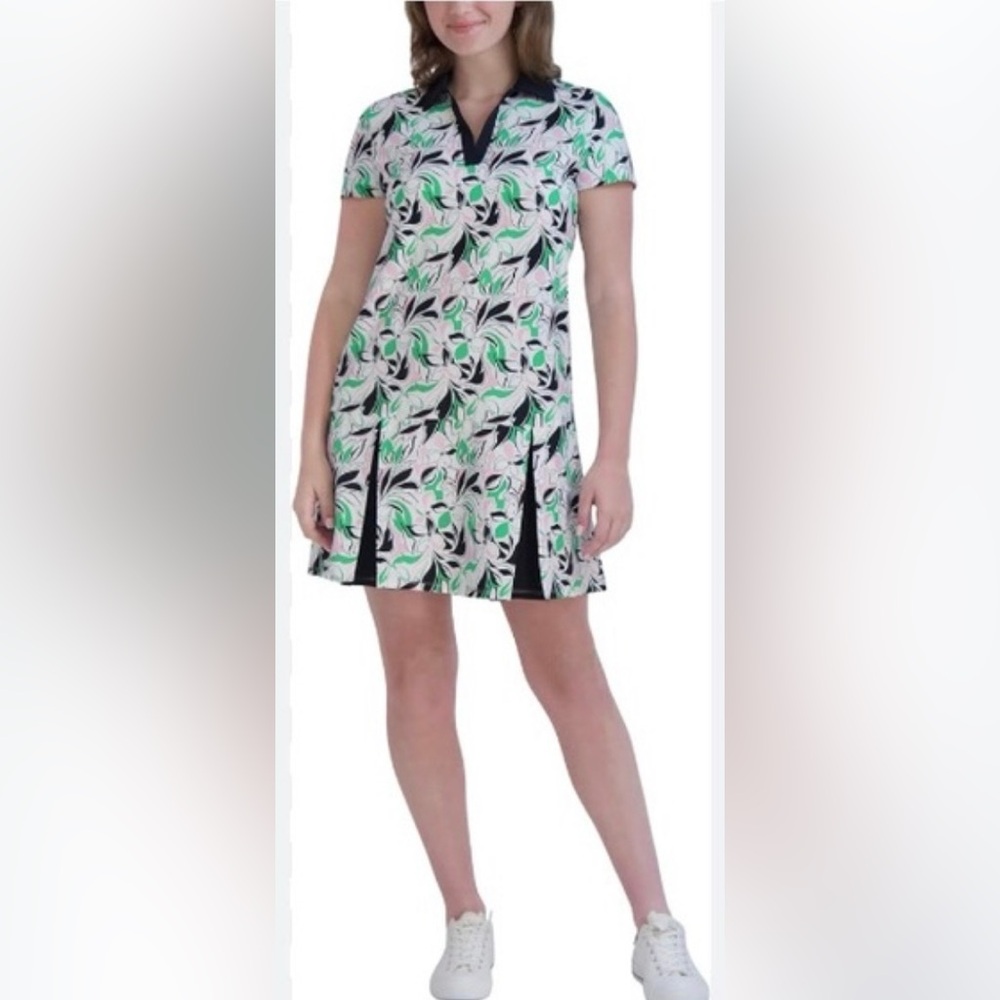 NWT! Stella Parker Green Mix Pleated Dress
